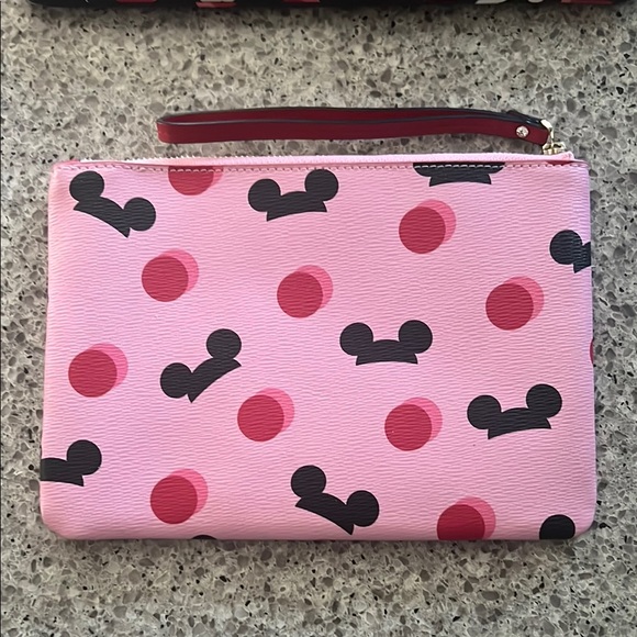 Kate Spade Pink and Black Mickey Mouse Wristlet Duo - Picture 9 of 11